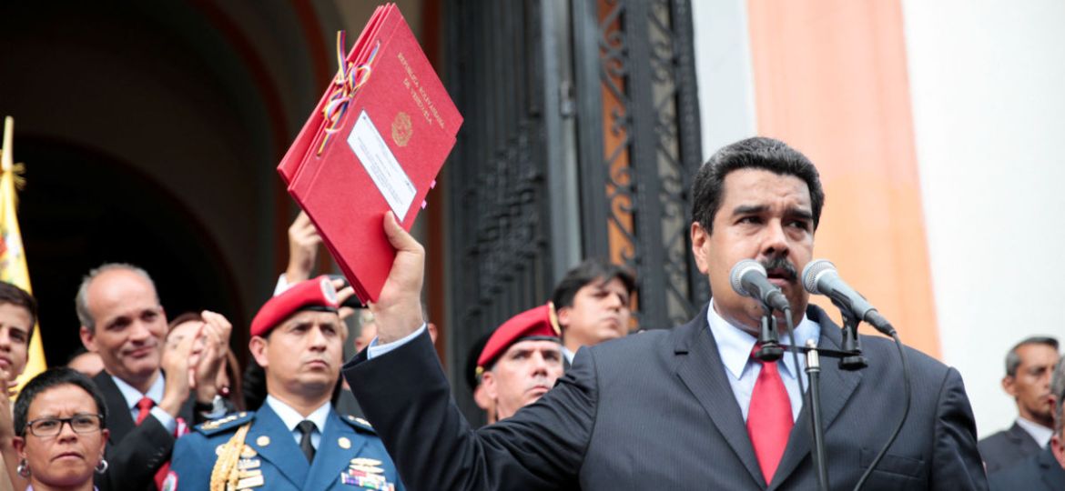 Venezuela's President Nicolas Maduro attends a ceremony to sign off the 2017 national budget in Caracas