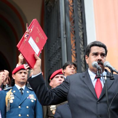 Venezuela's President Nicolas Maduro attends a ceremony to sign off the 2017 national budget in Caracas
