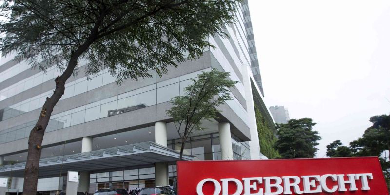 Federal police cars are parked in front of the headquarters of Odebrecht, a large private Brazilian construction firm, in Sao Paulo