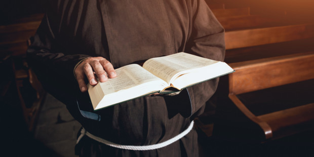 web3-franciscan-friars-brown-habit-friars-minor-priest-monk-bible-shutterstock
