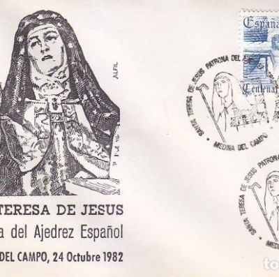 Teresa-de-Jesus-sello-1982-ajedrez