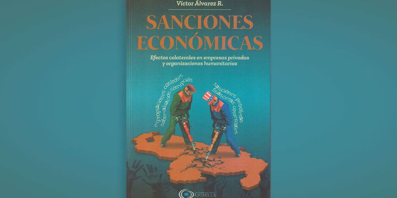 Portada del libro Sanciones económicas, diseñada por Alessandro Salerni Álvarez