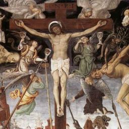 Crucifixion de Gaudenzio Ferrari (fragmento) pintada en 1513 en la Iglesia de Santa Maria della-Grazie Varallo Italia